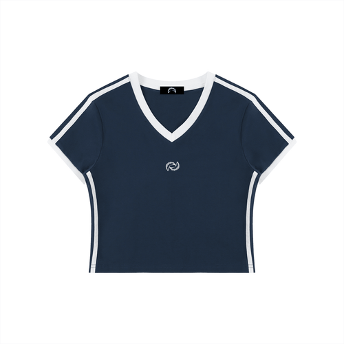 MD Retro V - Neck Crop T-Shirt - Momentum Dept.